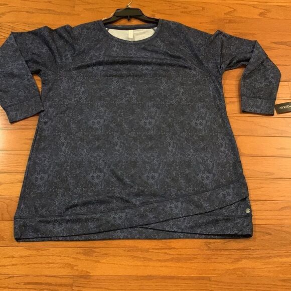 Ideology Size 3X long sleeve pullover black & blue lightweight top - Picture 9 of 11